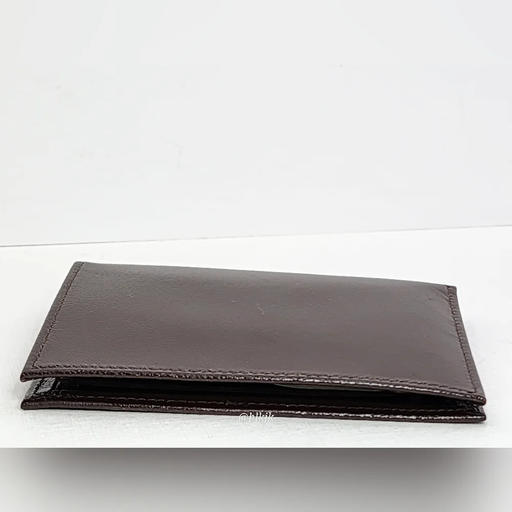 Vintage Gino Goat Leather Slim Bifold Wallet *Brown* NWT